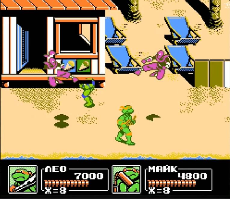 Teenage Mutant Ninja Turtles III – Manhattan Project - геймплей игры Dendy\NES